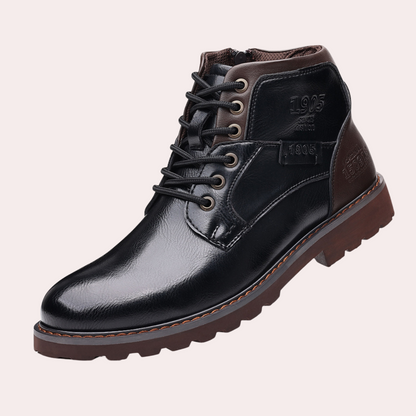 Bottes En Cuir Antidérapantes À Lacets Pour Homme