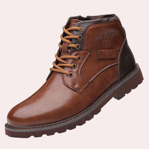 Bottes En Cuir Antidérapantes À Lacets Pour Homme
