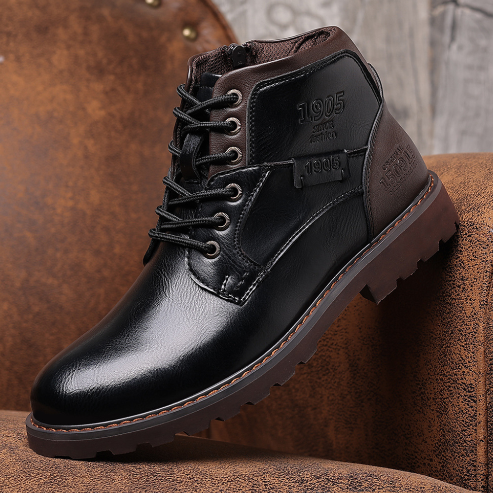 Bottes En Cuir Antidérapantes À Lacets Pour Homme