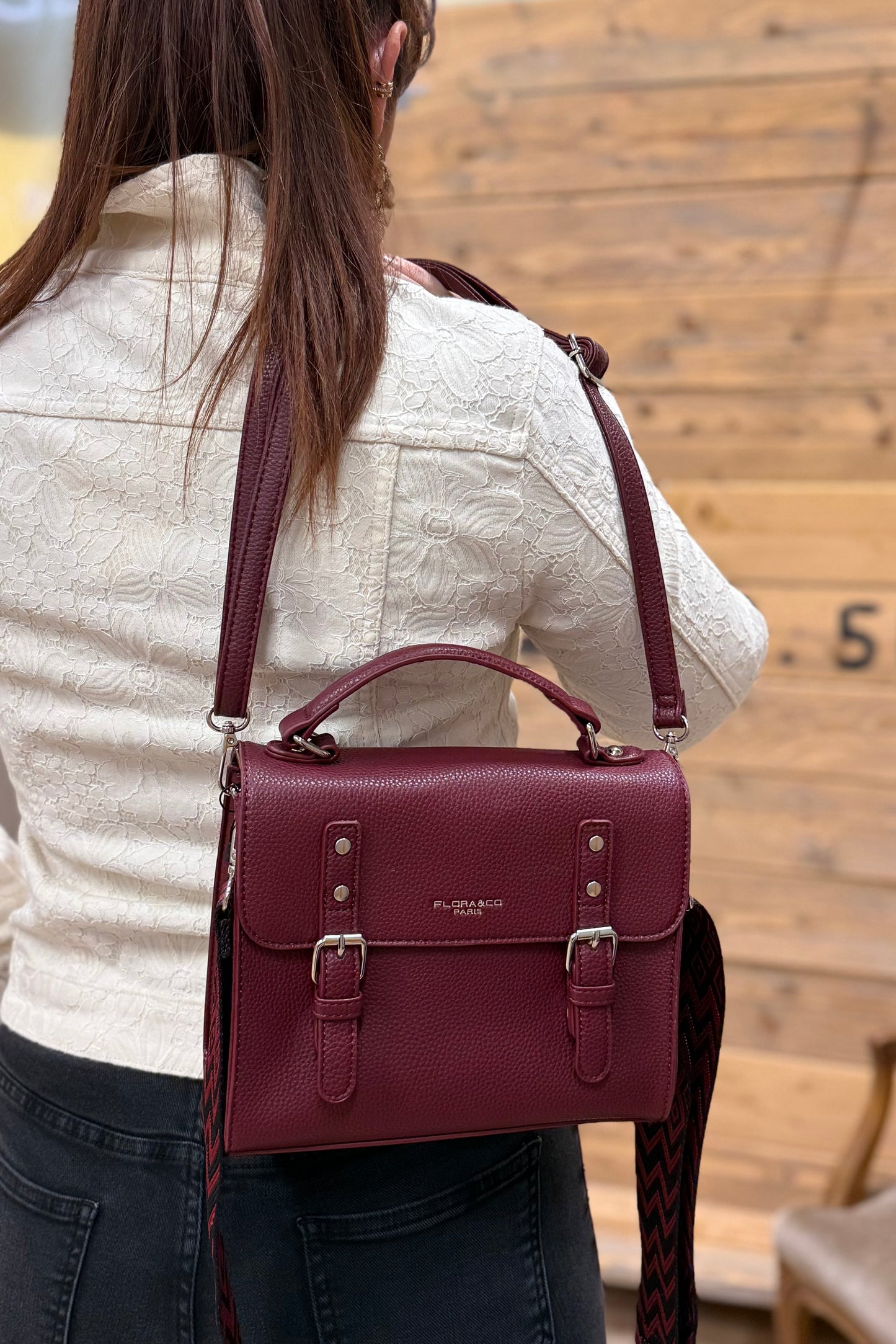 Sac Style Cartable Reyline Bordeaux