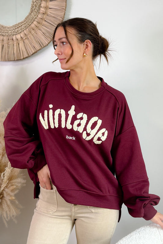 Sweat " Vintage" Bordeaux