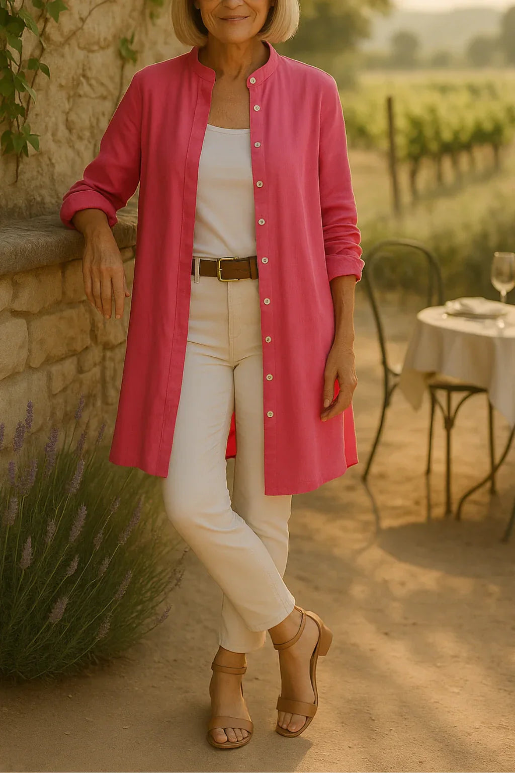 LAMEESA - VESTE CHEMISE ÉVASÉE EN COTON