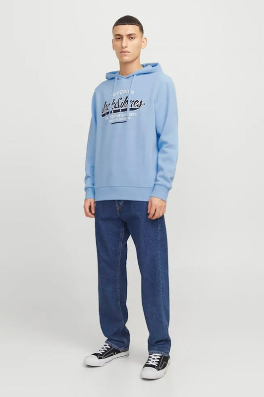 Sweat à capuche JJelogo Bleu Clair