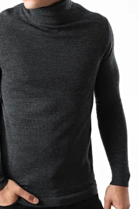 Sous pull Col Roulé Salvi Gris Anthracite