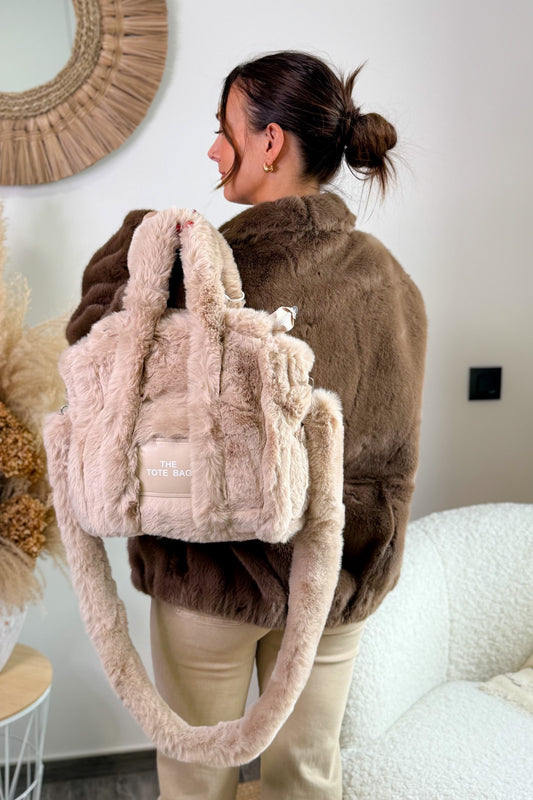 The Tote Bag Fourrure Beige