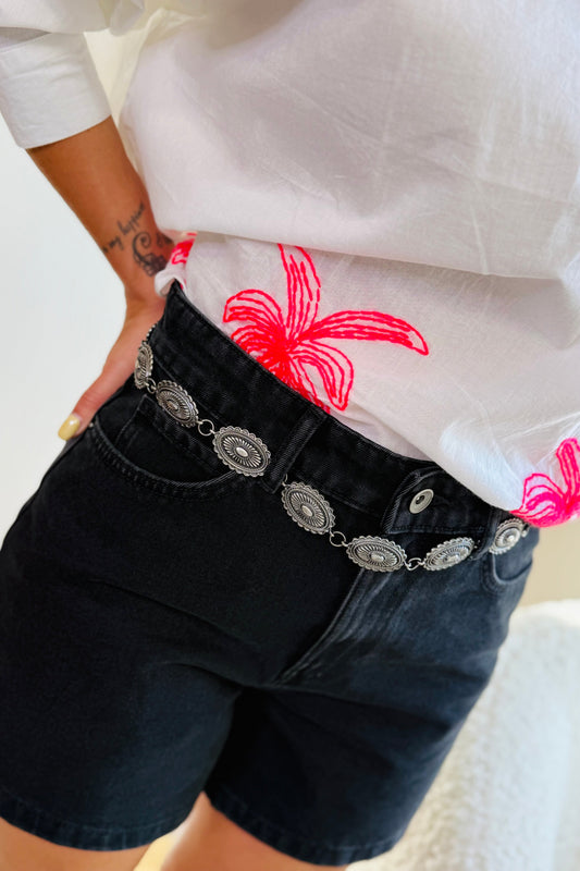 Short Vega En Jeans Noir Délavé Only