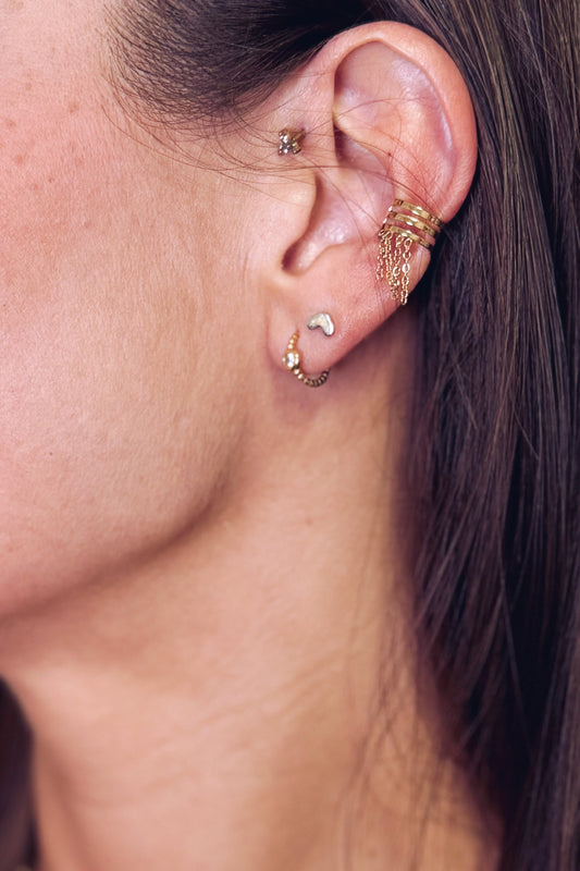 Faux piercing Frange Doré
