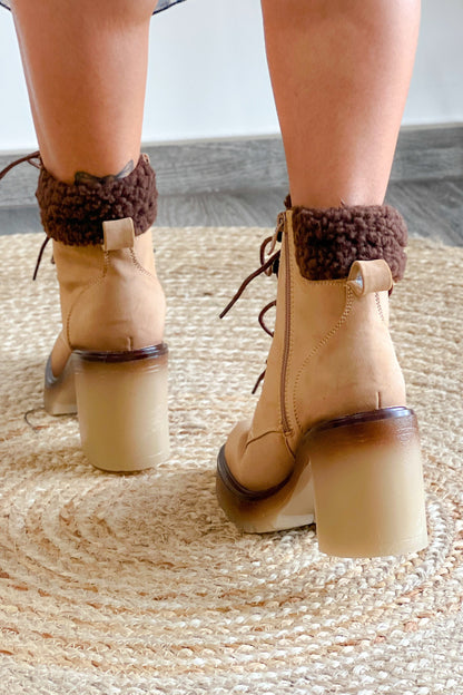 Bottines Amy Camel à Talon