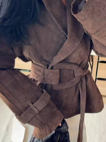 Veste en daim bouclé tendance
