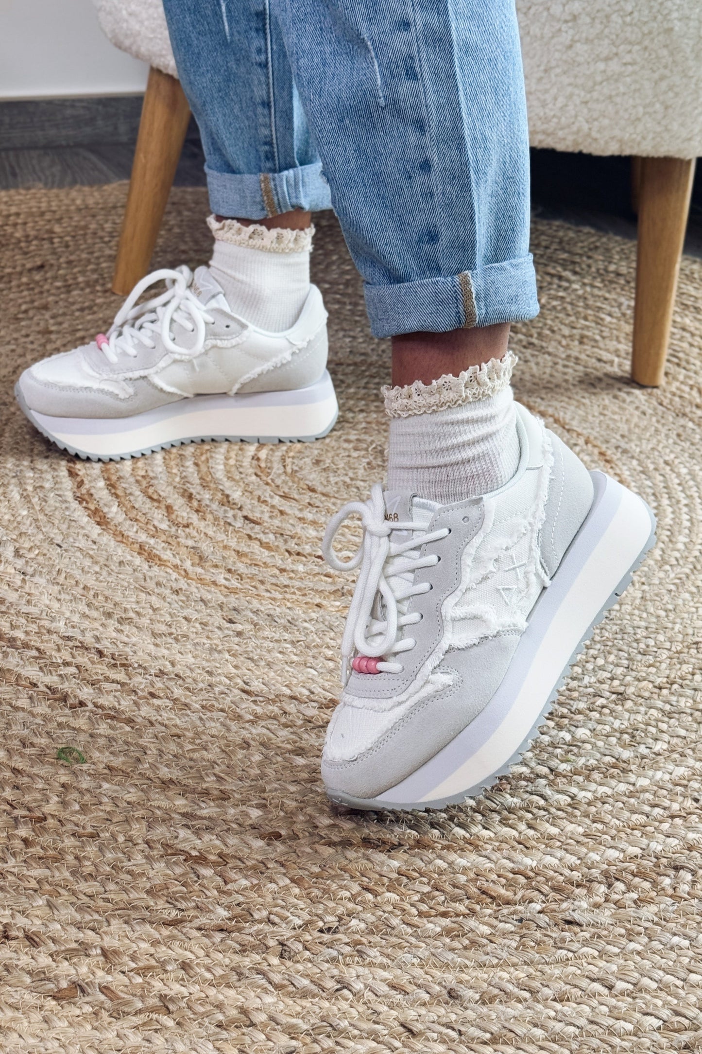 Basket Sun 68 Compensées Blanc