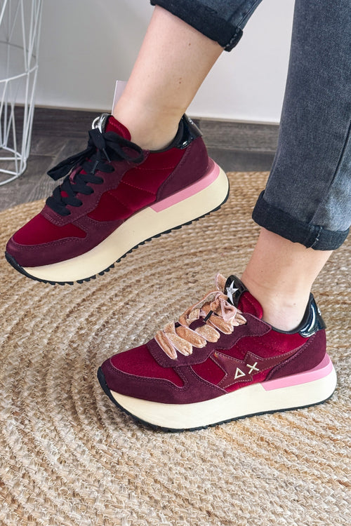 Baskets Compensée Sun68 Bordeaux