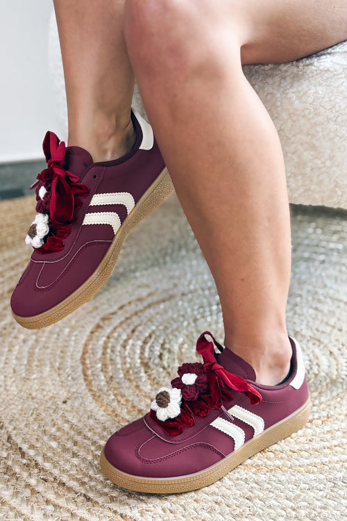 Baskets Addix Bordeaux Lacet Fleur