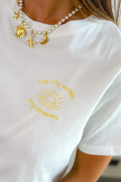 T-Shirt "The Sky Write My Dreams" Jaune
