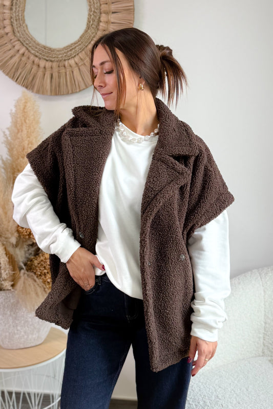 Gilet Teddy Oversize Tiny Choco Garcia