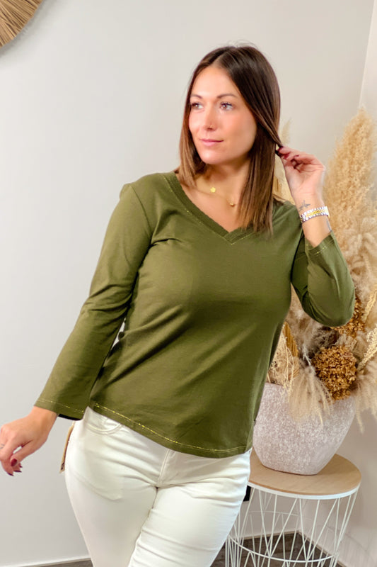 T-Shirt Manche 3/4 Vincianne Kaki