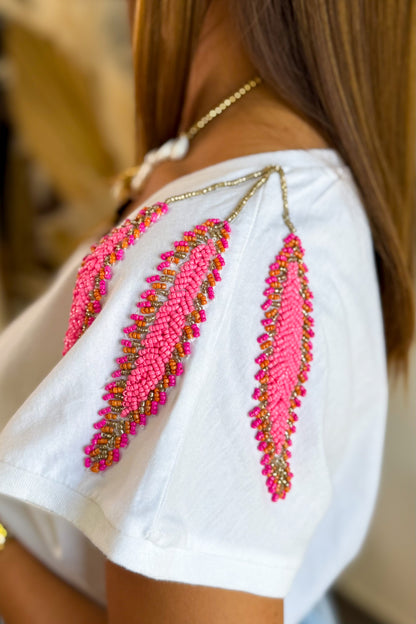 T-Shirt "Plume" Blanc