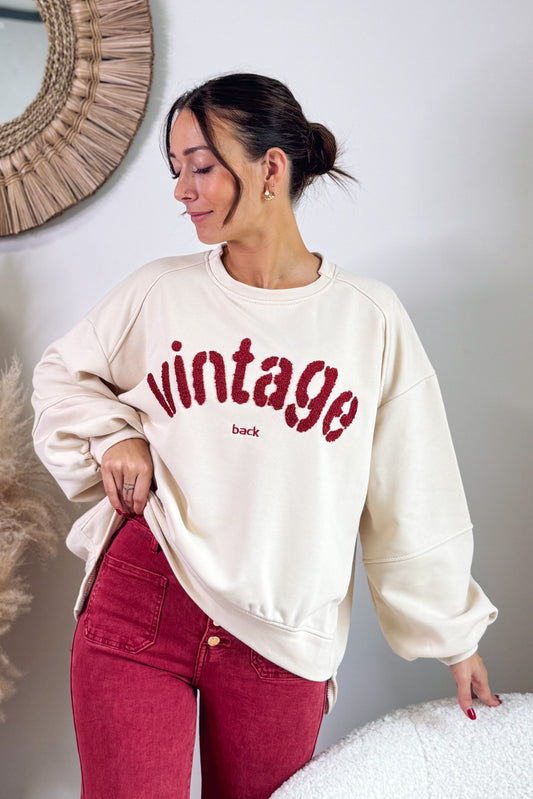 Sweat " Vintage" Beige