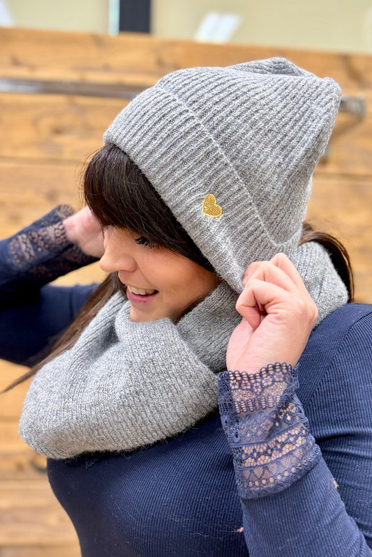 Bonnet et écharpe Bianca Gris Only