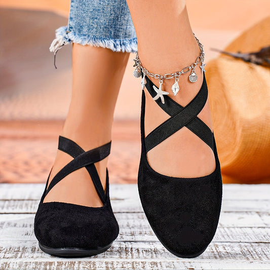 Chaussures à Talon Compensé Fermées en Daim Luxueux pour Femme