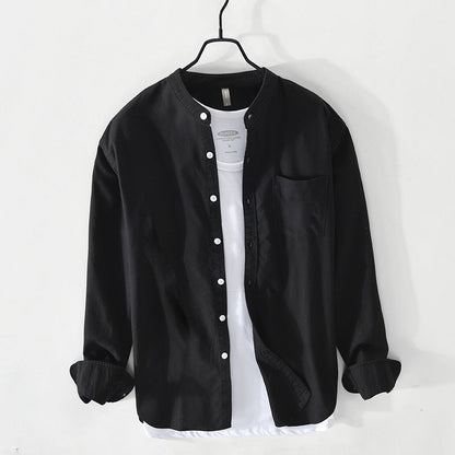 WINSTON - CHEMISE À COL CHINOIS MANCHES LONGUES