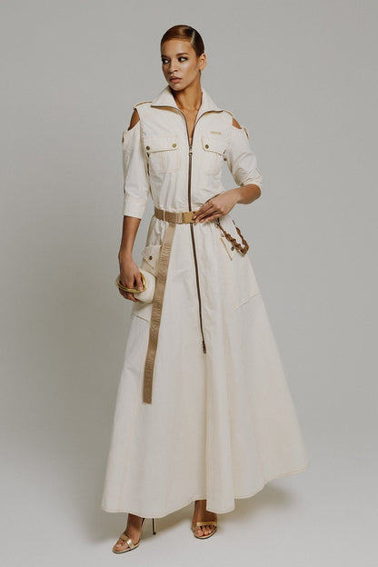 Robe longue évasée style parachute