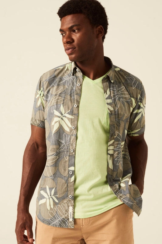 Chemise Thibault Manches Courtes Kaki