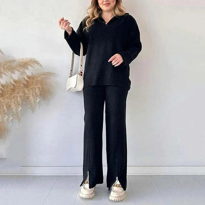 Ensemble Chic Ample en Tricot Pull et Pantalon Femme
