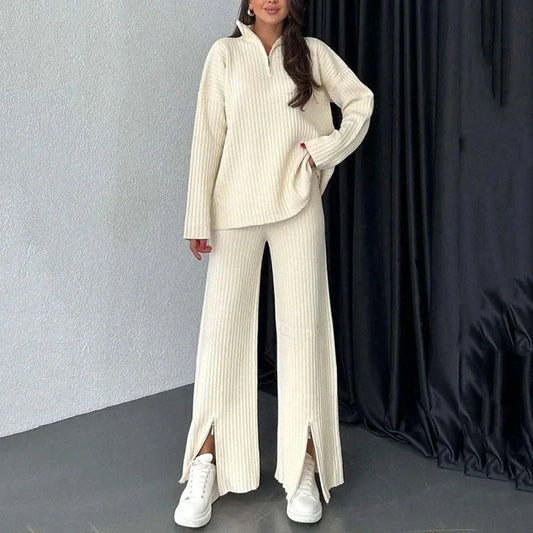 Ensemble Chic Ample en Tricot Pull et Pantalon Femme