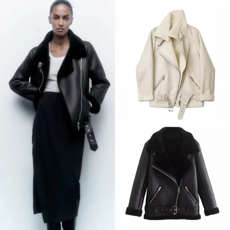 Léa Blanchet® | Veste Aviateur Doublée en Fourrur
