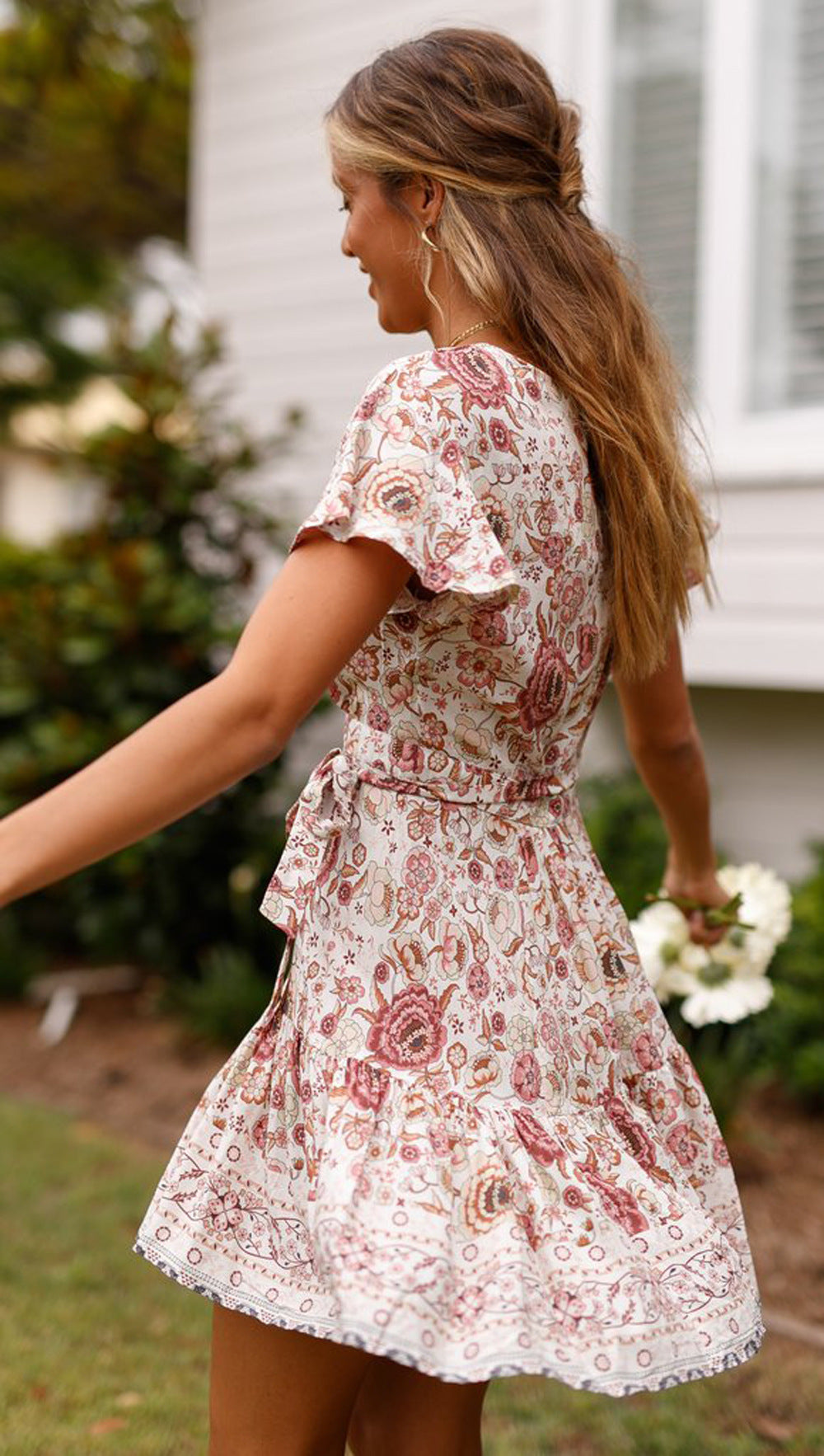 Pauline Laurent® | Mini-robe slip imprimé dos nu