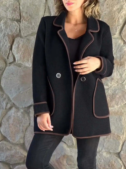 Bambi™ | Manteau en Laine Contrasté Élégant
