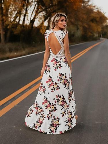 Pauline Laurent® | Robe Maxi Vintage Sexy À Imprimé Floral Fiesta