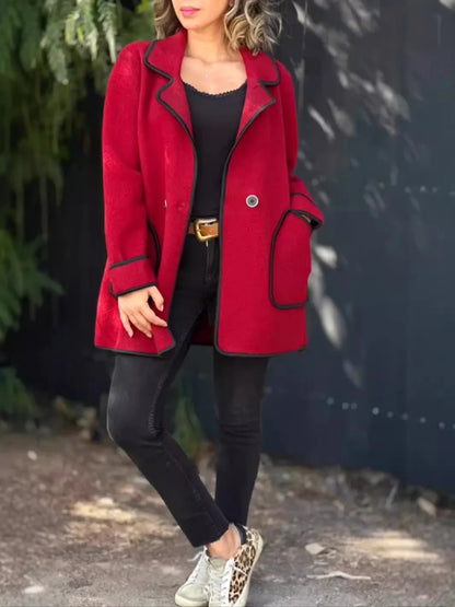 Bambi™ | Manteau en Laine Contrasté Élégant