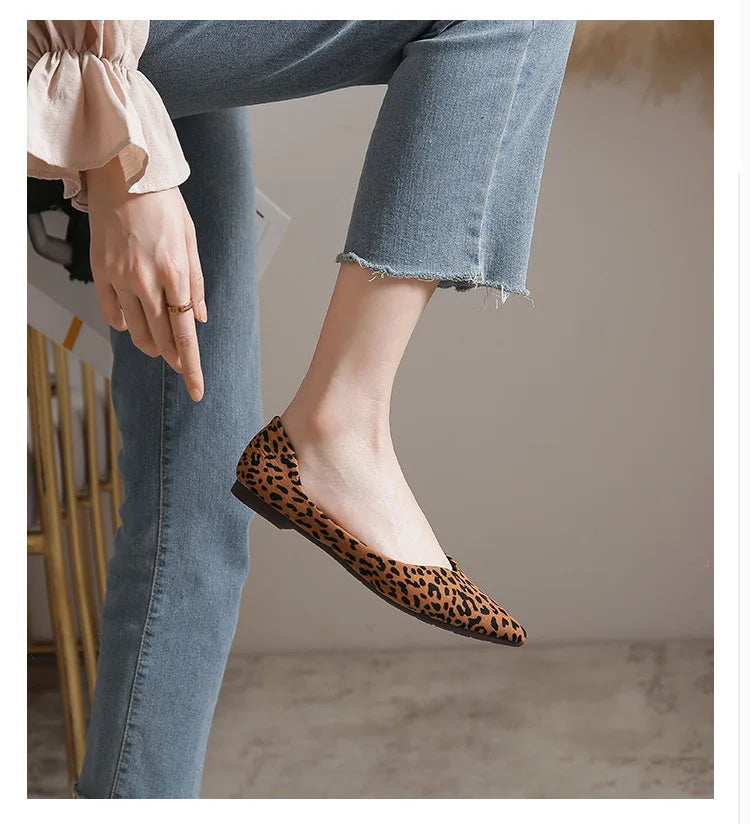 Mocassin leopard femme