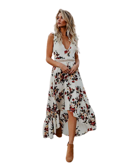 Pauline Laurent® | Robe Maxi Vintage Sexy À Imprimé Floral Fiesta