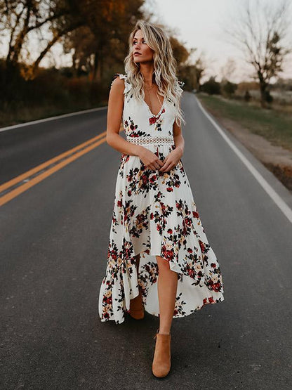 Pauline Laurent® | Robe Maxi Vintage Sexy À Imprimé Floral Fiesta
