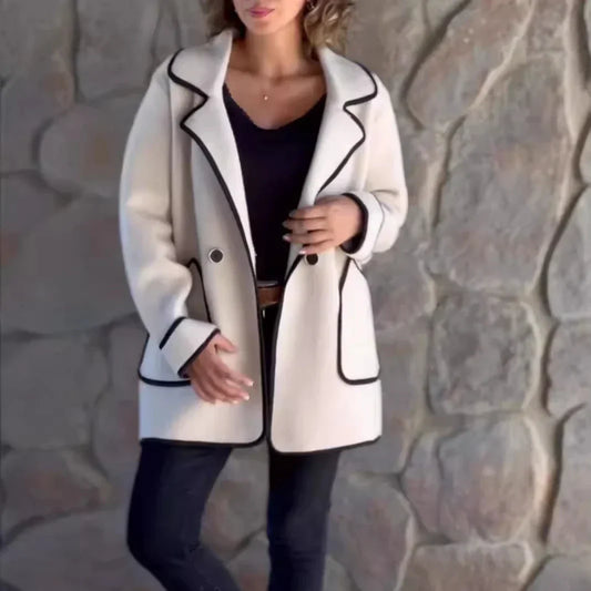 Bambi™ | Manteau en Laine Contrasté Élégant
