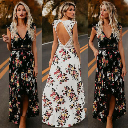 Pauline Laurent® | Robe Maxi Vintage Sexy À Imprimé Floral Fiesta