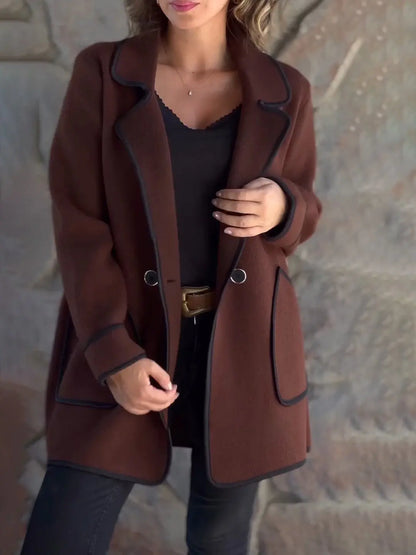 Bambi™ | Manteau en Laine Contrasté Élégant
