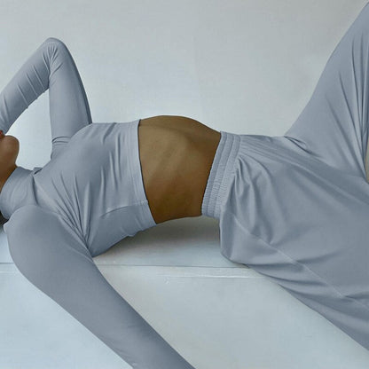 Ensemble Lounge Haut Cropped à Manches Longues et Pantalon Maxi Pour Femme