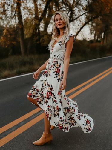 Pauline Laurent® | Robe Maxi Vintage Sexy À Imprimé Floral Fiesta