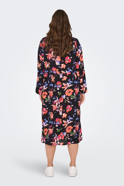 Robe CarAlma Noire Fleurie