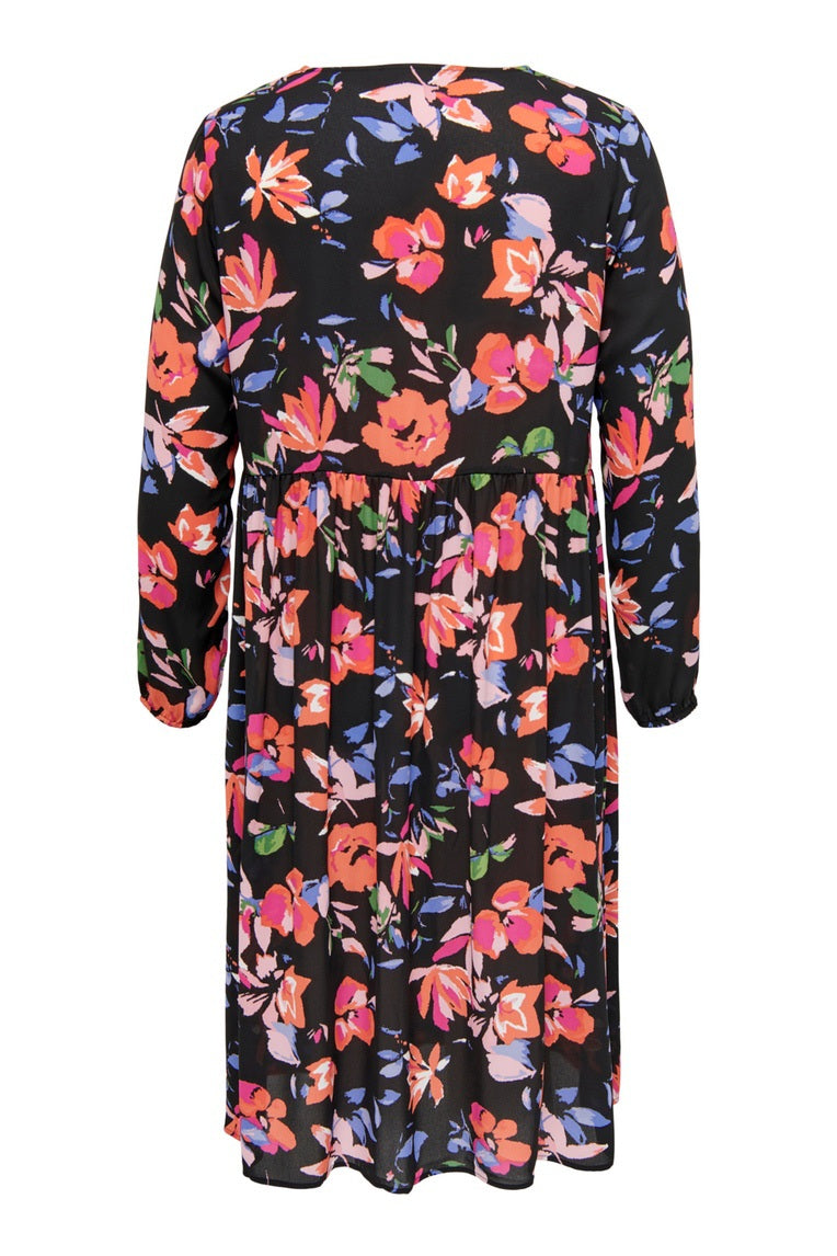 Robe CarAlma Noire Fleurie