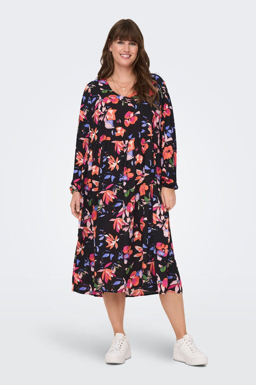 Robe CarAlma Noire Fleurie