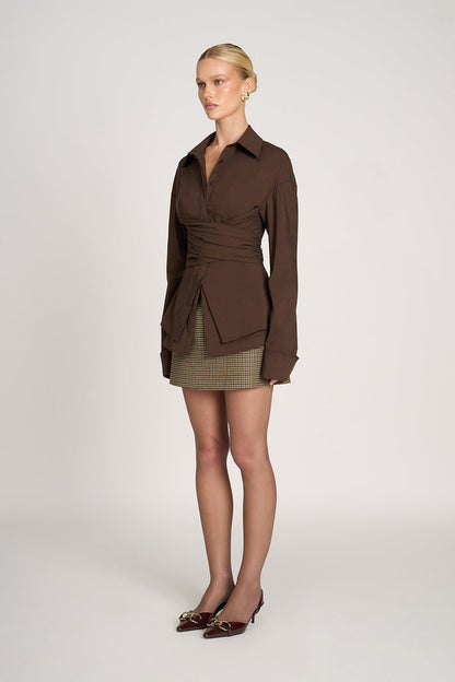 Chemise Tailleur Moderne avec Détail Portefeuille