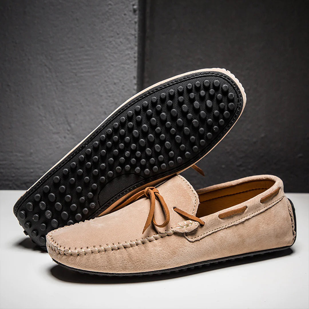 Mocassins En Daim Élégants Pour Hommes Avec Lacet En Cuir