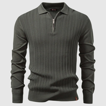Polo manche longue zippée