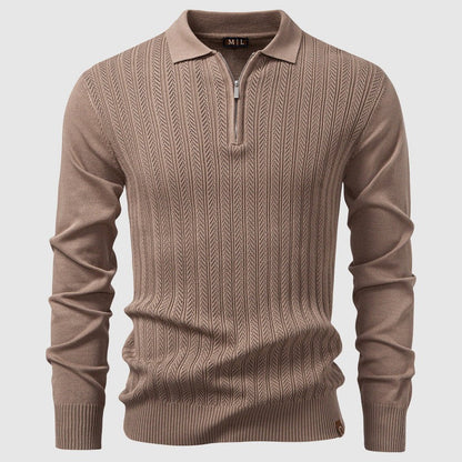 Polo manche longue zippée