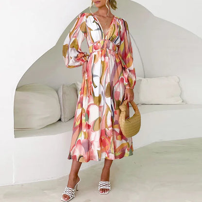Pauline Laurent® | Robe longue bohème avec décolleté en V