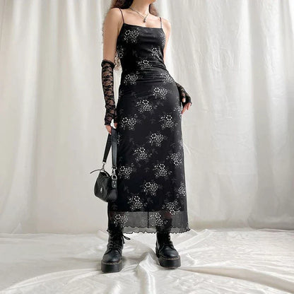 Pauline Laurent® | Robe vintage en dentelle florale avec superposition transparente